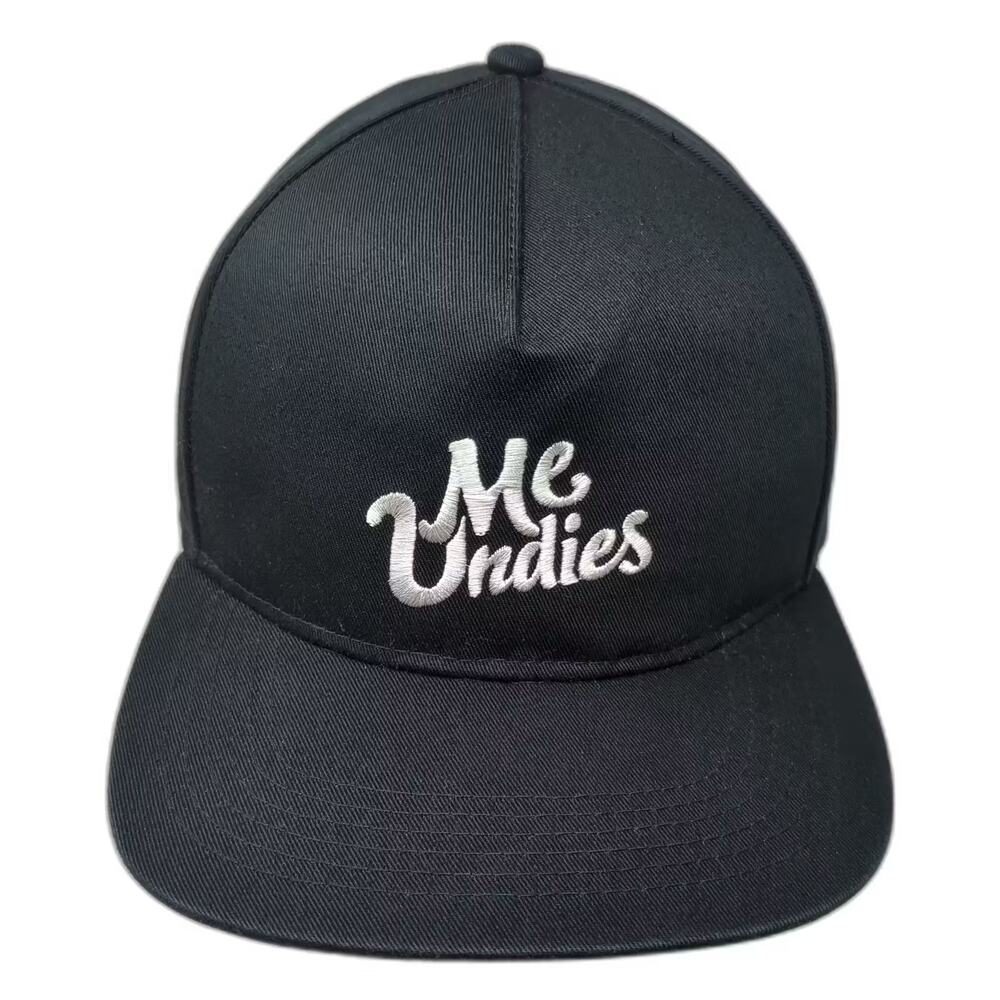 MeUndies 5 Panel Hat Black Purple One Size Embroidered Logo Snapback OSFM